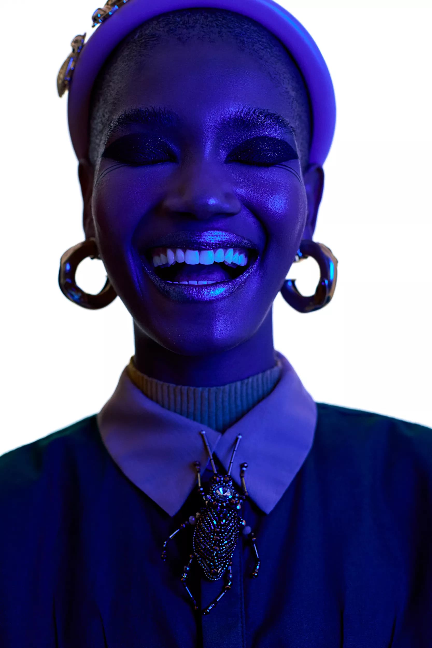 Ugandan artist in studio